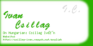 ivan csillag business card